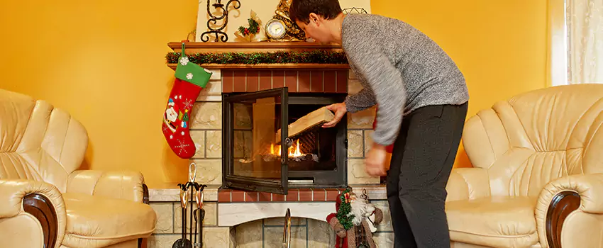 Rusted Metal Fireplace Restoration in Bryan, Texas